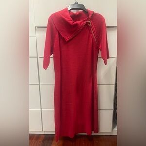 Calvin Klein Vibrant Pink Long Sleeve Dress